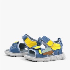 Genuine Leather Blue-Yellow Baby Sandals 100352478