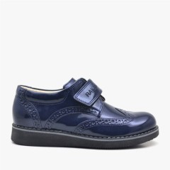Hidra Dark Blue Classic patent leather Velcro Kids Shoes 100278637