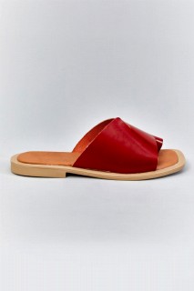 Wicker Red Leather Slippers 100343425