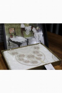 Aryen Velvet Cord 5 Piece Living Room Set Cream Brown 100331250