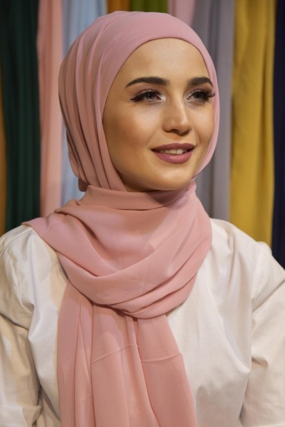 Ready to wear Hijab-Shawl - Ready Practical Bonnet Shawl Powder Pink 100285538 - Turkey