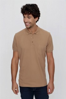 T-Shirt - Men's Safari Basic Plain 100% Cotton Battal Wide Cut Short Sleeved Polo Neck T-Shirt 100350930 - Turkey