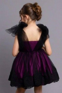 Girl's New Elegant Fluffy Tulle Purple Evening Dress 100327098