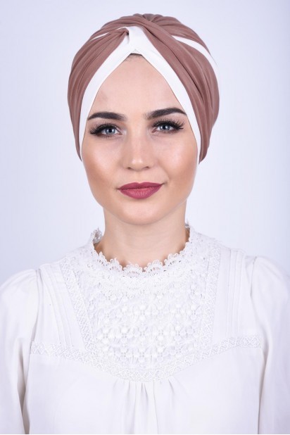 Woman Bonnet & Turban - بلونين فيرا بونيت تان - Turkey