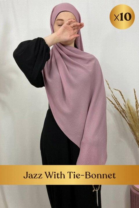 Woman Hijab & Scarf - Jazz With Tie-Bonnet - 10 pcs in Box 100352664 - Turkey