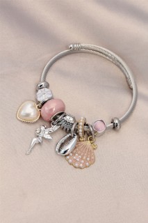 Bracelet - Fairy Design Shell Detailed Charm Bracelet 100326492 - Turkey