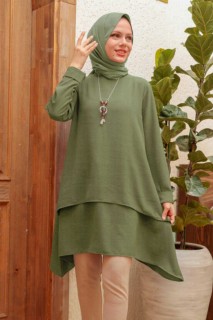 Clothes - Khakifarbene Hijab-Tunika 100339764 - Turkey
