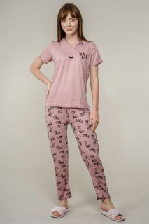 Pajamas - Women's Leaf Patterned Pajamas Set 100325958 - Turkey