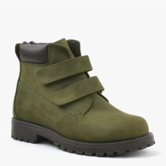 Boy Shoes - Rakerplus Neson Genuine Leather Green Velcro Kids Boots 100352498 - Turkey