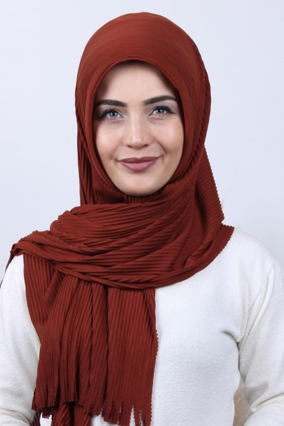Woman Hijab & Scarf - Pleated Hijab Shawl Tile 100282918 - Turkey