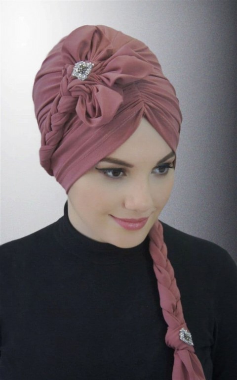 Evening Model - Floral Braided Bonnet Colored 100283160 - Turkey