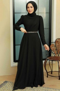Evening & Party Dresses - Black Hijab Evening Dress 100341711 - Turkey