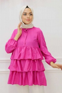 Woman Clothing - Fushia Hijab Tunic 100341633 - Turkey