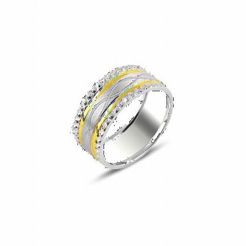 Ribbon Motif Sterling Silver Wedding Ring 100347014