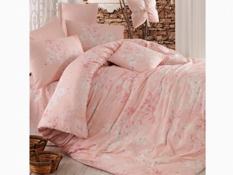 Dowry set - Elena 100% Cotton Double Duvet Cover Set Pink 100257669 - Turkey