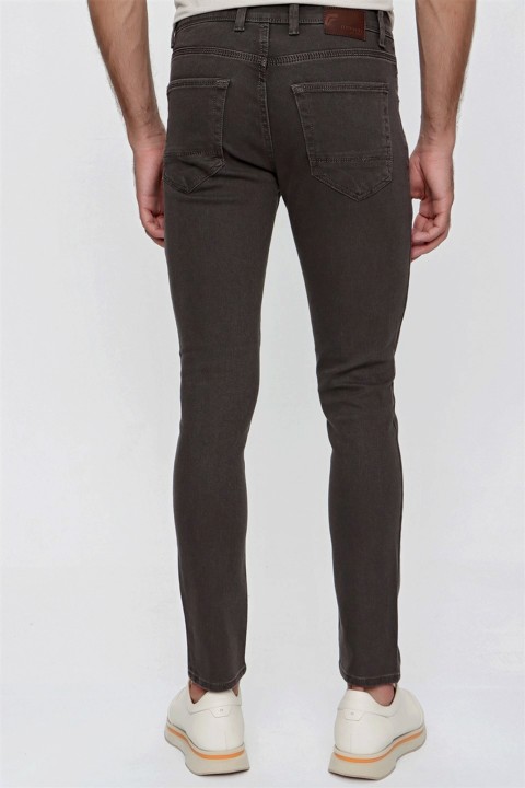 Men's Brown Soldier Cotton 5 Pocket Slim Fit Slim Fit Jeans 100350970