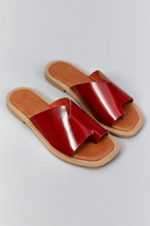 Wicker Red Leather Slippers 100343425