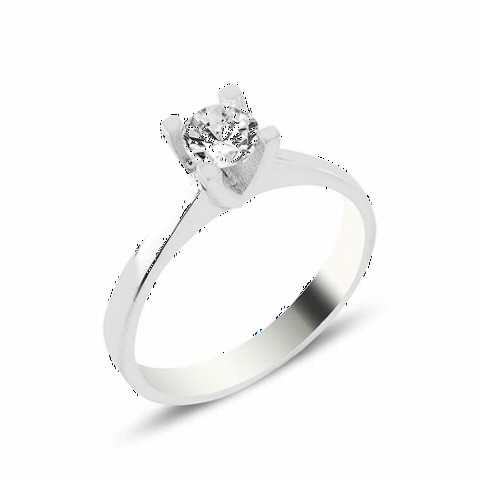 Simple Model Solitaire Silver Ring 100346924