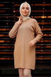 Tunic - Biscuit Hijab Knitwear Tunic 100344995 - Turkey