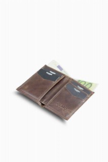 Antique Brown Slim Mini Leather Men's Wallet 100346197