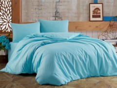 Bedding - Dowry Land Almond Double Duvet Cover Set Blue 100329850 - Turkey