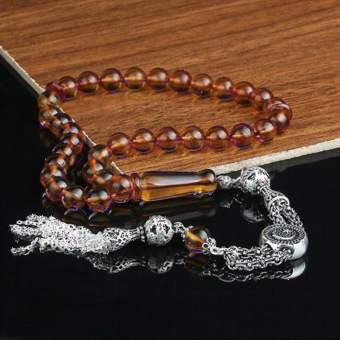 Rosary - تسبيح أصلي من الفضة الإسترليني عيار 925 مزين بشرابة من العنبر 100346841 - Turkey