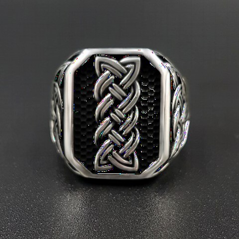 Rope Patterned Silver Ring 100350214