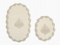 Other Accessories - Vilma French Guipure 2 Pcs Bath Mat Set Cream Platinum 100329755 - Turkey