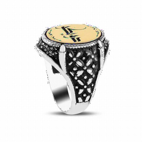 Arabic Handwriting and Name Written Claw Personalized Silver Ring 100346763