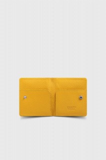 Wallet - Porte-cartes en cuir à rabat jaune garde 100345356 - Turkey