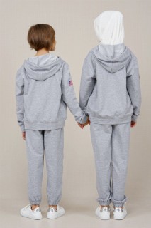 Young Girl's Text Printed Tracksuit Set 100352562