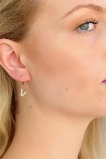 jewelry - V Letter Women's Earrings 100318626 - Turkey