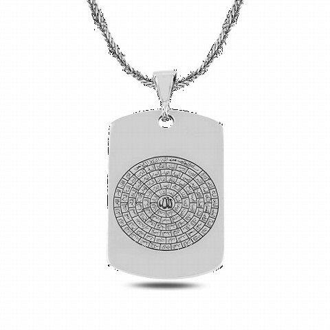 Written Double Sided Silver Necklace 100348181