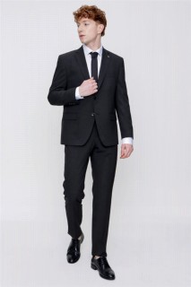Men's Black Straight Dynamic Fit Comfortable Cut 4 Drop Suit 100350699