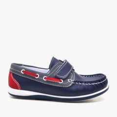Feniks Navy Blue Velcro Classic Sailor Kid Shoes 100278580