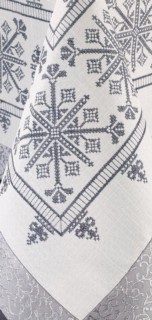 Cross-stitch Printed Sultan Table Cloth Silver 160x300 Cm 100259913