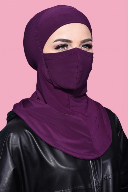 Ready to wear Hijab-Shawl - Maskierter Sport Hijab Pflaume - Turkey