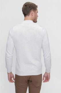 Men's Beige Dynamic Fit Comfortable Cut Basic Half Turtleneck Knitwear Sweater 100345141