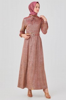 Daily Dress - Robe argentée avec col en corde pour femme 100342690 - Turkey