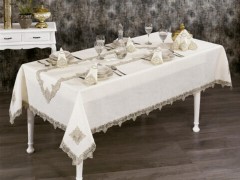 Table Cover Set - Service de table en dentelle d'Ephèse en guipure française - 26 pièces 100259863 - Turkey
