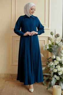 Clothes - Navy Blue Hijab Turkish Abaya 100339627 - Turkey