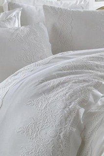Duru French Guipure Cotton Satin Bridal Set Cream 100259770