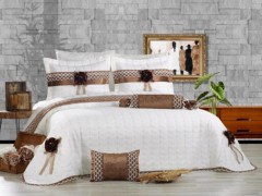 Aryen Embroidered Bedroom and Living Room Set Cappucino 100331215