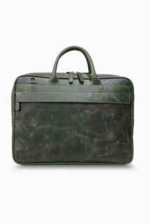 Guard Antique Green Mega Size Laptop Entry Genuine Leather Briefcase 100346247