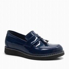 Boys - Rakerplus Patent Leather Loafer Navy Children School Shoes 100278781 - Turkey