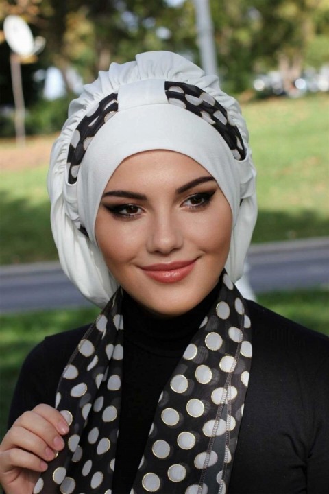 Woman Bonnet & Turban - Flowy Scarf Bonnet Design 100283045 - Turkey