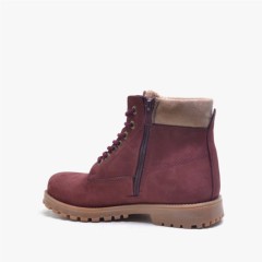 Claret Red Winter Boots Genuine Leather Boots Neson Series 100278755