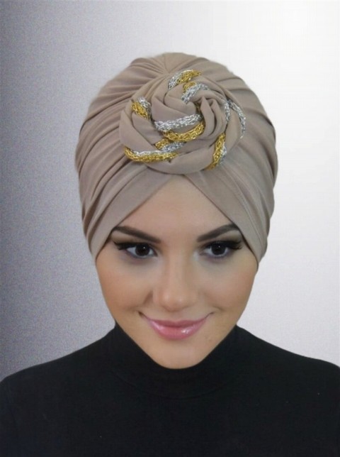 Woman Bonnet & Turban - دولاما بونيه لون الحجر الجاهز - Turkey
