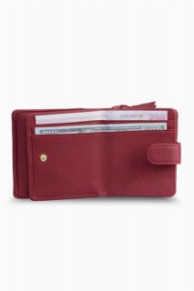 Red Multi-Compartment Stylish Leather Women's Wallet 100346215