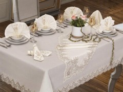 French Guipure Bud Table Cloth Cream 100329308